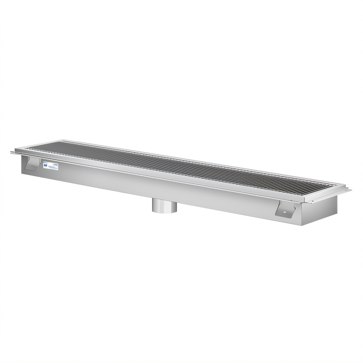 Product image #1 for KoolMore 48-Inch x 12-Inch Commercial Floor Trough Drain with Subway-Style Stainless Steel Grates