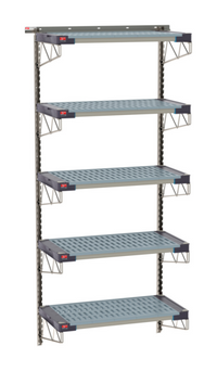 Metro SmartWall Life Tall Wall-Mounted Shelving Starter Kit with 5 MetroMax 4 Polymer Shelves