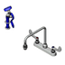 Thumbnail image #1 for T&S Brass B-2346 8-Inch Center Deck Mount Pre-Rinse Workboard Faucet with Spray Valve and Vacuum Breaker Gooseneck