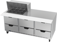 Beverage-Air SPED72HC-12M-6 72-Inch Mega Top Sandwich Prep Table with 6 Drawers