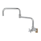 Thumbnail image #1 for T&S Brass Big-Flo BF-0299-24DJ Low-Lead Wall-Mount Pre-Rinse Faucet, 24-Inch Swivel Double-Joint Nozzle, 4-Arm Handle