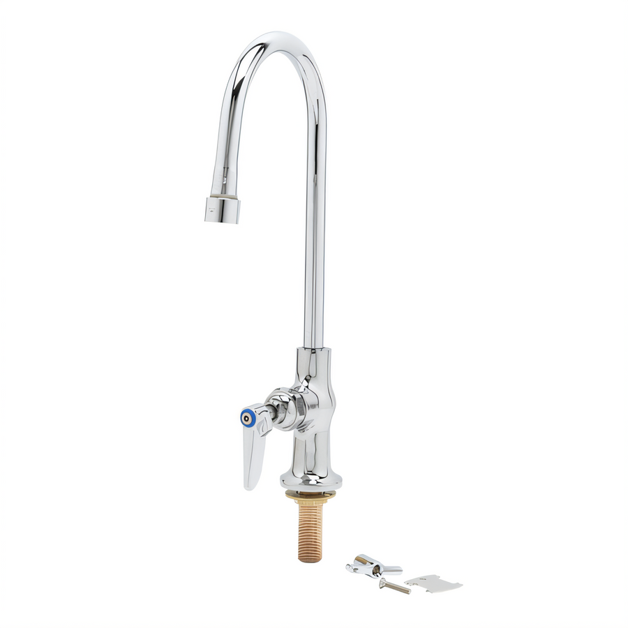 Product image #1 for T&S Brass Single-Temperature Deck-Mount Single Pantry Faucet with 5 3/4 Inch Swivel/Rigid Gooseneck and Vandal-Resistant Aerator