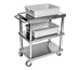 Thumbnail image #1 for Klinger's Trading Open Utility Bus Cart, 3 Bus Tray Capacity, 430 Stainless Steel