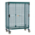 Thumbnail image #1 for Metro Super Erecta Mobile Security Cage with Sliding Doors, Metroseal Green Epoxy, Polymer Horn Casters
