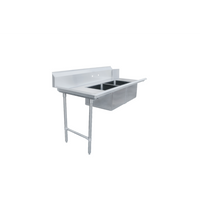 Omcan 72-Inch Straight Soiled Dishtable with 2 Pre-Rinse Sinks, Left-to-Right, 16-Gauge 304 Stainless Steel