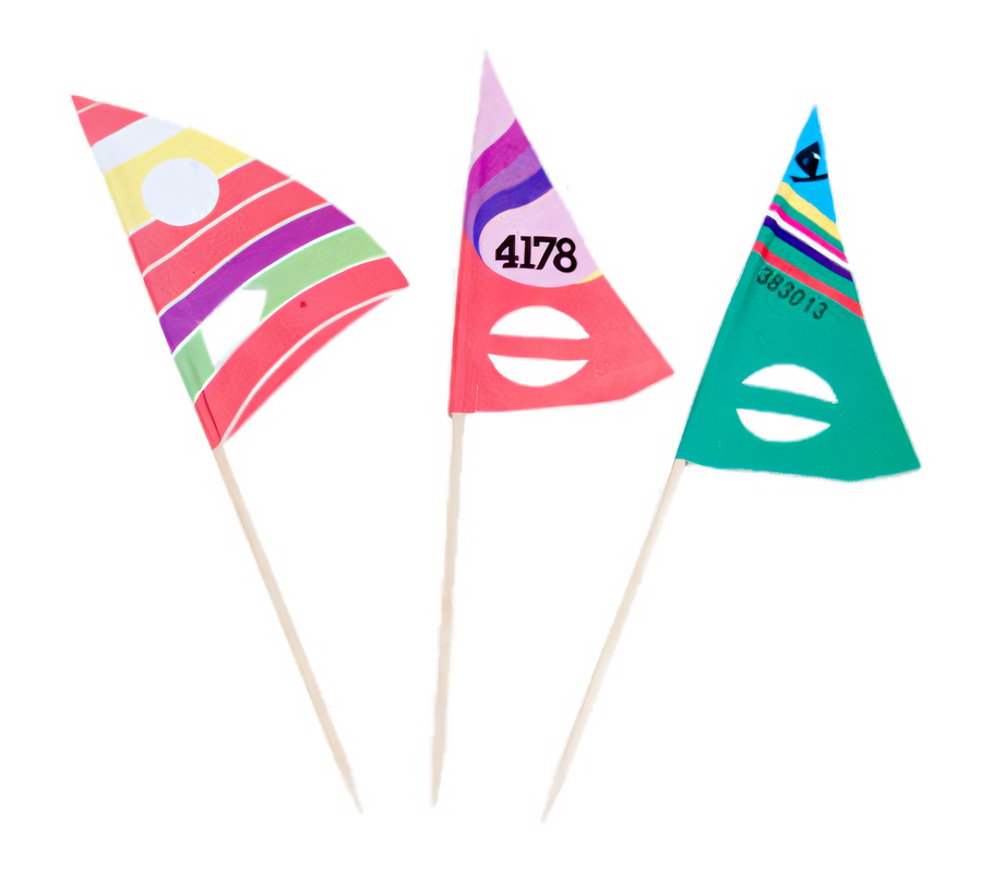 Product image #1 for 7 Inch Sail Cocktail/Food Picks with Wooden Stem, Assorted Colors
