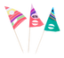 Thumbnail image #1 for 7 Inch Sail Cocktail/Food Picks with Wooden Stem, Assorted Colors
