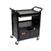 Thumbnail image #1 for Rubbermaid Commercial 3-Shelf Enclosed Utility Bus Cart with Lockable Doors and Sliding Drawer