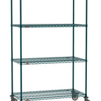 Thumbnail image #1 for Metro Super Erecta SE-2154K3-80-M4 Mobile Wire Shelving Unit, 54"W x 21"D x 80"H, 900 lbs per unit, evenly distributed1" shelf adjustment, (4) wire