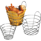 Thumbnail image #1 for American Metalcraft WBC705 7-Inch Round Chrome Wire Serving Basket with Loop Handles Case of 24