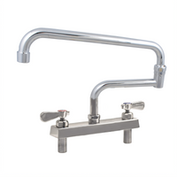 BK Resources Evolution Deck-Mount Manual Faucet with 18-Inch Double Joint Swing Spout, 8-Inch Centers
