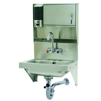 Advance Tabco Wall-Mounted Hand Sink with Soap and Paper Towel Dispenser, 10 x 14 x 5 Bowl, 304 Stainless Steel