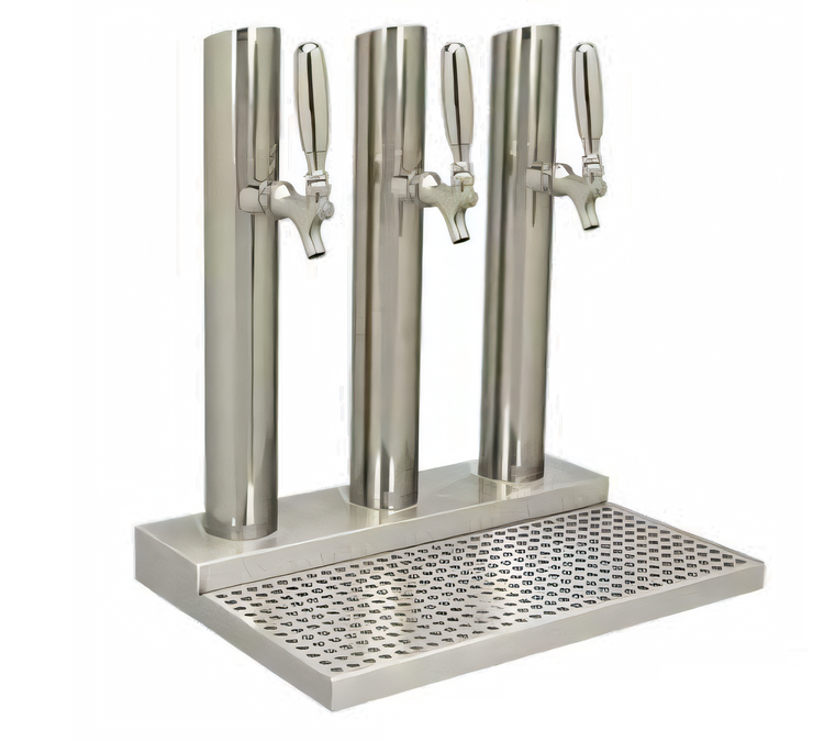 Product image #1 for Skyline 3-Faucet Countertop Glycol-Cooled Draft Beer Station, Less Rinser, Polished Stainless Steel