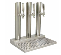 Skyline 3-Faucet Countertop Glycol-Cooled Draft Beer Station, Less Rinser, Polished Stainless Steel