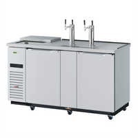 Turbo Air Super Deluxe Club Top 3 Half-Barrel Keg Beer Dispenser with 2 Columns and 2 Swing Doors