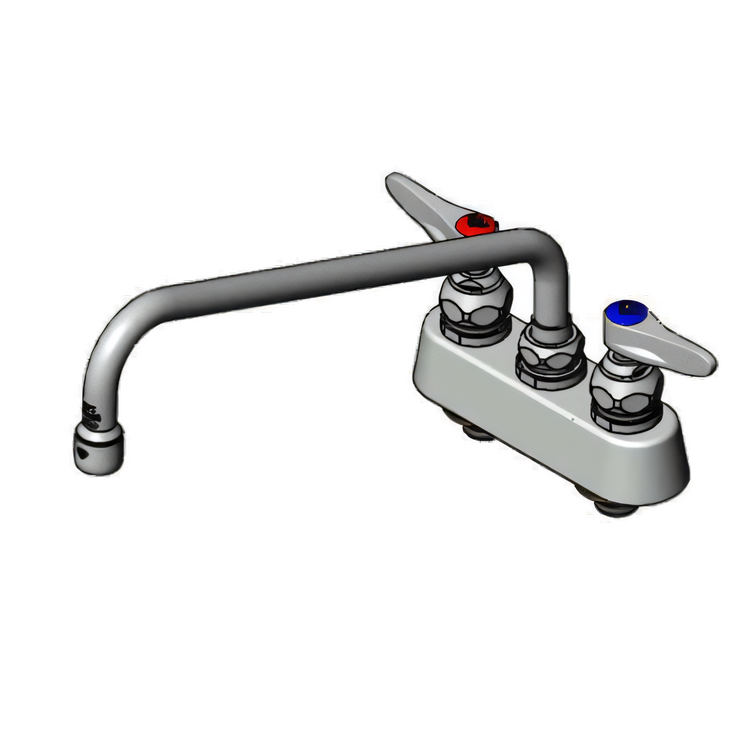 Product image #1 for T&S Brass B-1103 Deck-Mount Workboard Faucet with 12-Inch Swing Nozzle, 3-1/2-Inch Centers, Low Lead, ADA Compliant