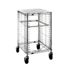 Thumbnail image #1 for Metro RE1P Half-Height Mobile Wire Prep Rack with Poly Cutting Board, End-Load, 16-Pan, 18 x 26-Inch Pans