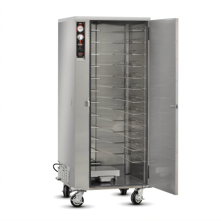 Product image #1 for FWE Half-Height Humidified Heated Holding Cabinet, Stainless Steel, Universal Tray Slides, 6 Full-Size Pan Capacity