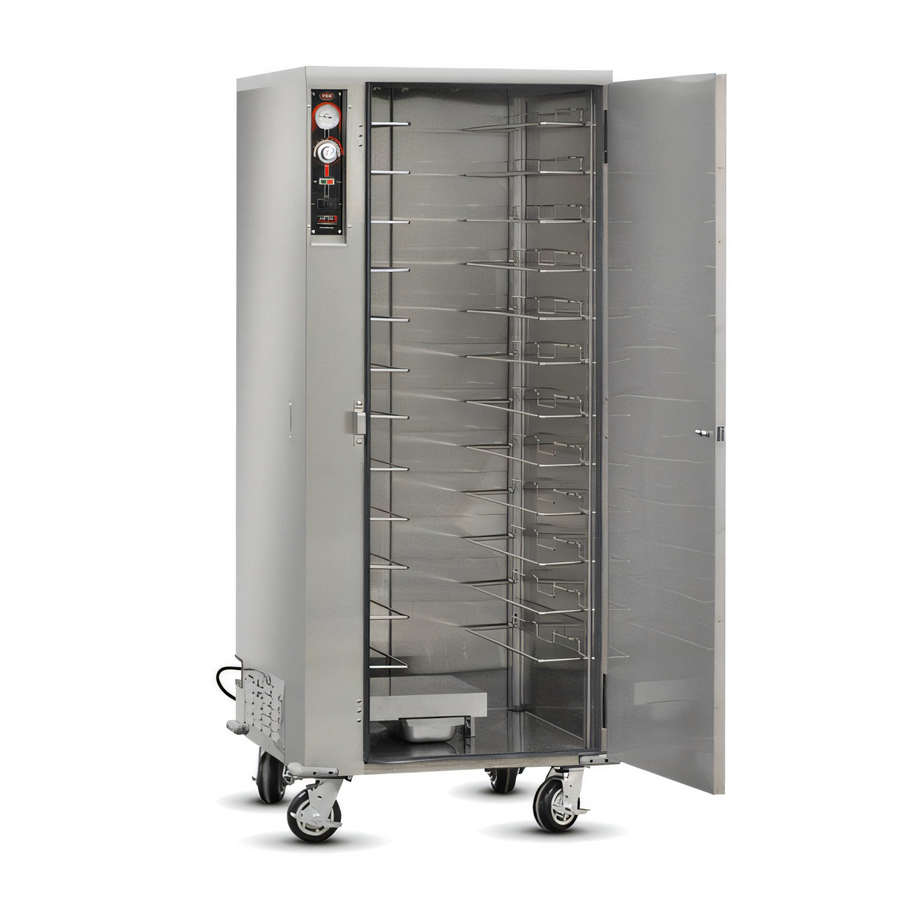 Product image #1 for FWE Half-Height Humidified Heated Holding Cabinet, Stainless Steel, Universal Tray Slides, 6 Full-Size Pan Capacity