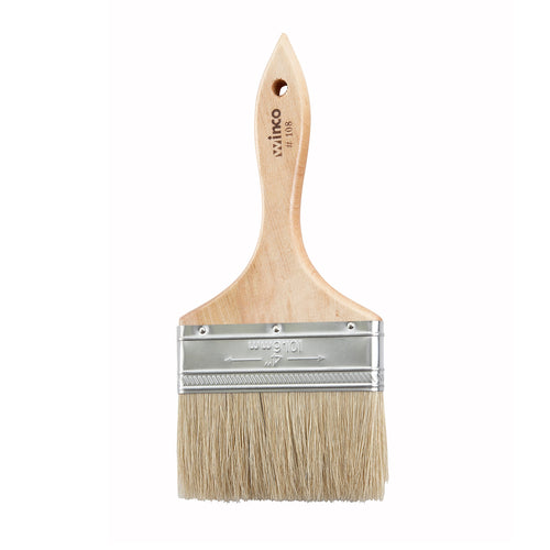 Product image #1 for Winco WBR-40 4-Inch Flat Pastry Brush with Natural Boar Hair Bristles and Wooden Handle
