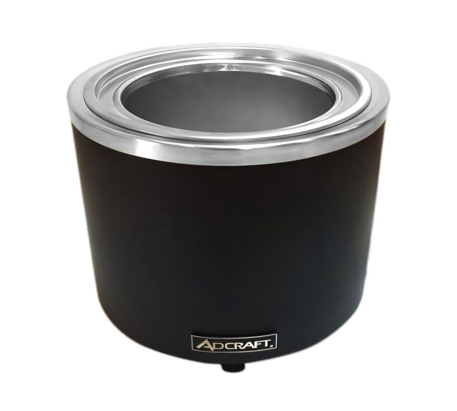 Product image #1 for Adcraft 11-Quart Round Countertop Food Cooker/Warmer, Matte Black Finish