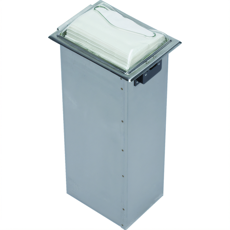 Product image #1 for Classic In-Counter Fullfold Napkin Dispenser with Clear Face and Stainless Steel Frame, 750+ Capacity