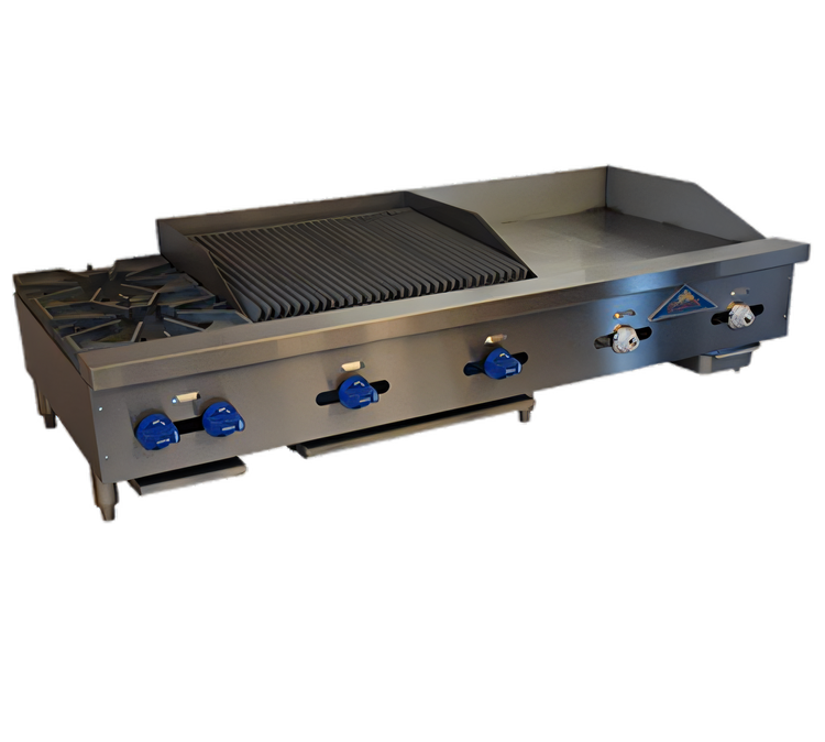 Product image #1 for Comstock-Castle FHP60-24T-2LB 60-Inch Countertop Gas Hotplate/Griddle/Char-Broiler Combination
