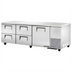 Thumbnail image #1 for True 93-1/4-Inch Stainless Steel Deep Undercounter Refrigerator with 1 Door and 4 Drawers, Side-Mounted Self-Contained Refrigeration