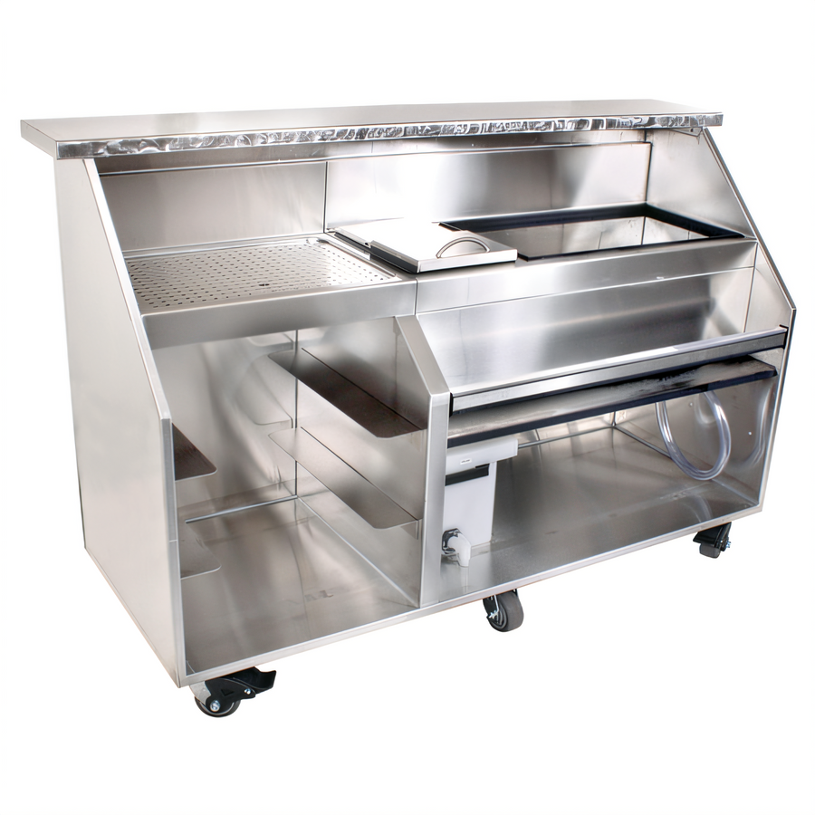 Product image #1 for Glastender Portable Bar for Glassware with 72-Inch Stainless Steel Top, 12-Inch Ice Bin and 30-Inch Iced Beverage Compartment