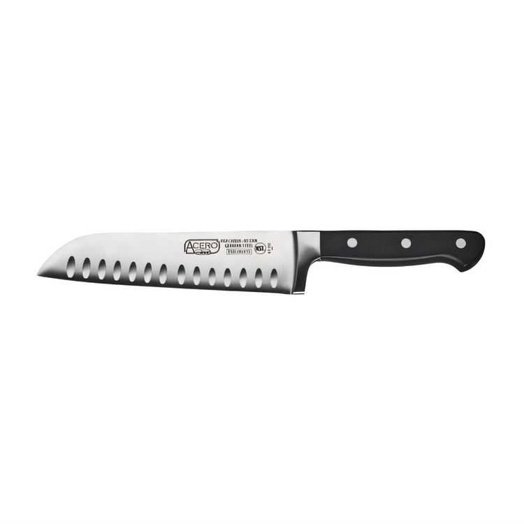 Product image #1 for Acero Forged Santoku Knife with 7-Inch Granton Edge Blade, Black POM Handle
