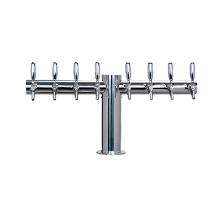 Product image #1 for Metropolis T-Style 8-Faucet Countertop Glycol-Cooled Draft Beer Tower, Polished Stainless Steel