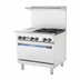 Thumbnail image #1 for Radiance 36-Inch Heavy Duty Commercial Gas Combination Range with 4 Open Burners, 12-Inch Griddle and Standard Oven