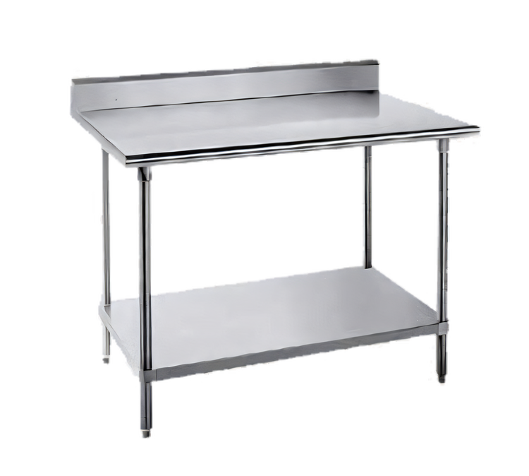 Product image #1 for Advance Tabco KMS-304 48" x 30" 304 Stainless Steel Work Table with 5" Backsplash and Adjustable Undershelf