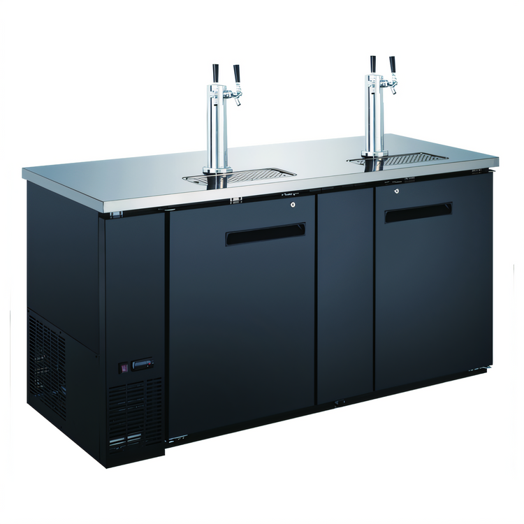 Product image #1 for Black Diamond 69-Inch Draft Beer Dispenser with 2 Double Tap Towers, 2 Hinged Doors and Stainless Steel Top