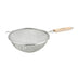 Thumbnail image #1 for Winco 8-Inch Round Double Fine Mesh Stainless Steel Strainer with Flat Wooden Handle