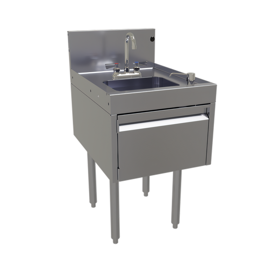 Product image #1 for Glastender Deluxe Freestanding Door-Style Underbar Hand Sink Unit, 18-Inch Wide, Stainless Steel