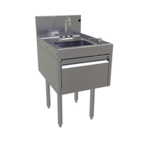 Glastender Deluxe Freestanding Door-Style Underbar Hand Sink Unit, 18-Inch Wide, Stainless Steel