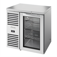 True Premier Bar 32-Inch One-Section Refrigerated Back Bar Cooler with Locking Glass Door