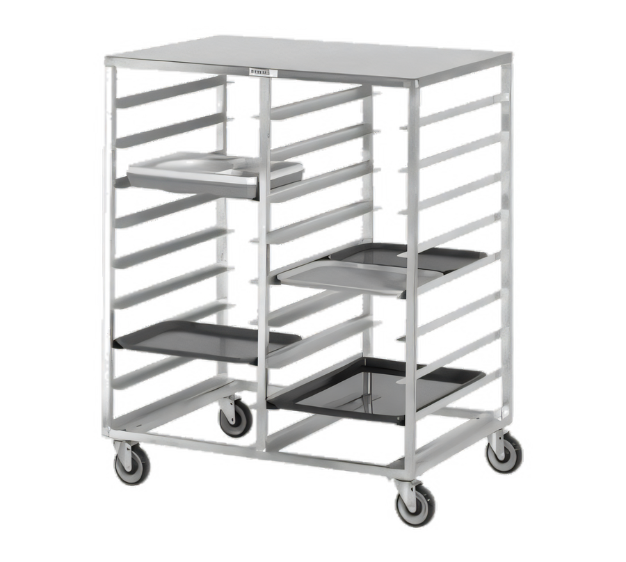 Product image #1 for Channel Manufacturing Aluminum Cafeteria Tray Delivery Rack, Double Section Side-Load, 36-Tray Capacity