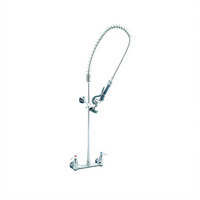 T&S Brass EasyInstall 8-Inch Adjustable Wall-Mount Pre-Rinse Unit with Spring Gooseneck, 44-Inch Hose, and 1.15 GPM Spray Valve