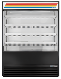 True 60-Inch Vertical Open Air Merchandiser Refrigerator, Self-Contained R290, Black Exterior