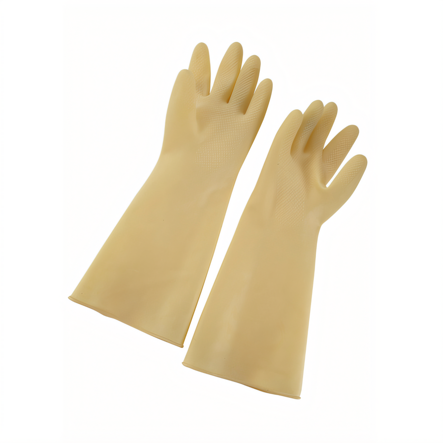Product image #1 for Winco Medium Yellow Natural Latex Cleaning Gloves