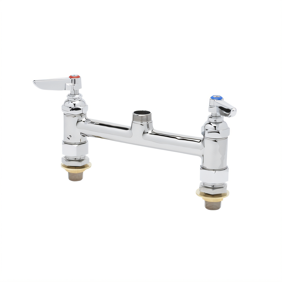 Product image #1 for T&S Brass B-0220-LNCC Pantry Double Swivel Base Deck Mount Mixing Faucet, 8-Inch Centers, Less Nozzle