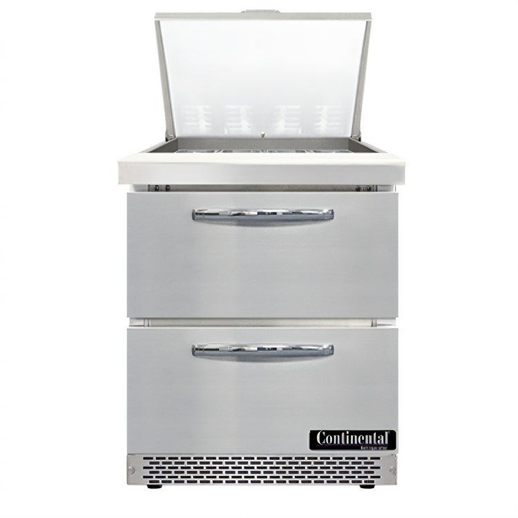 Product image #1 for Continental Refrigerator Mighty Top SW27N12M-FB-D 27" One-Section Refrigerated Sandwich Prep Table with Drawers