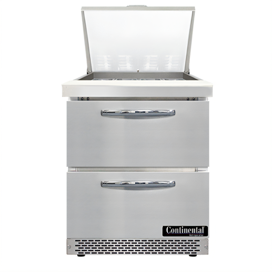 Product image #1 for Continental Refrigerator Mighty Top SW27N12M-FB-D 27" One-Section Refrigerated Sandwich Prep Table with Drawers