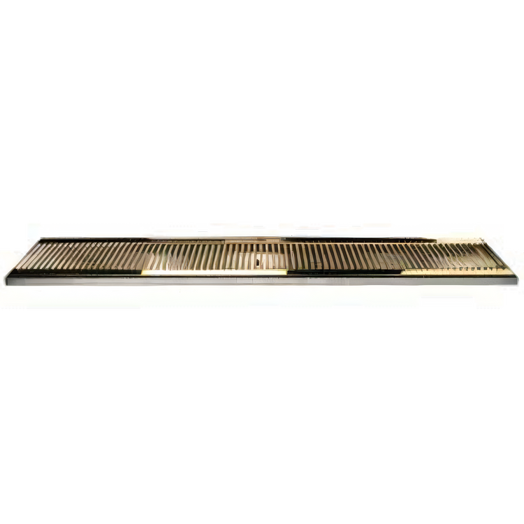 Product image #1 for Micro Matic 39-Inch Surface Mount Stainless Steel Drip Tray with Perforated PVD Brass Grid and 3-1/2-Inch Drain Nipple