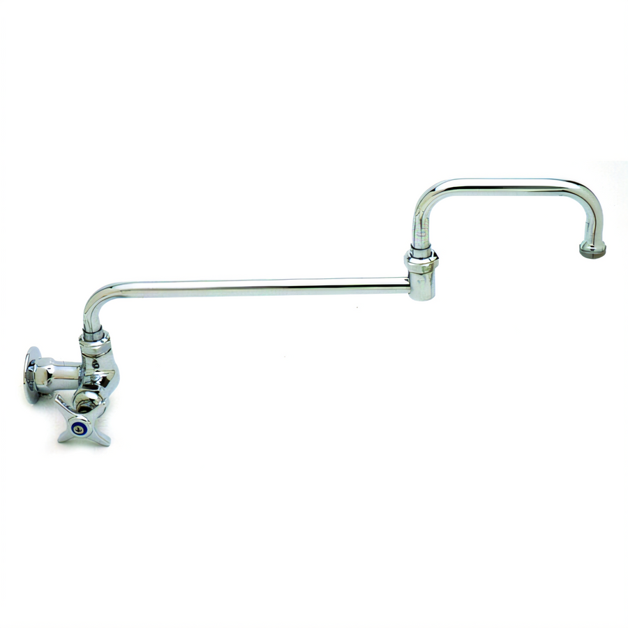 Product image #1 for T&S Brass Single-Temperature Wall-Mounted Pantry Faucet with 12-Inch Double-Joint Swing Nozzle