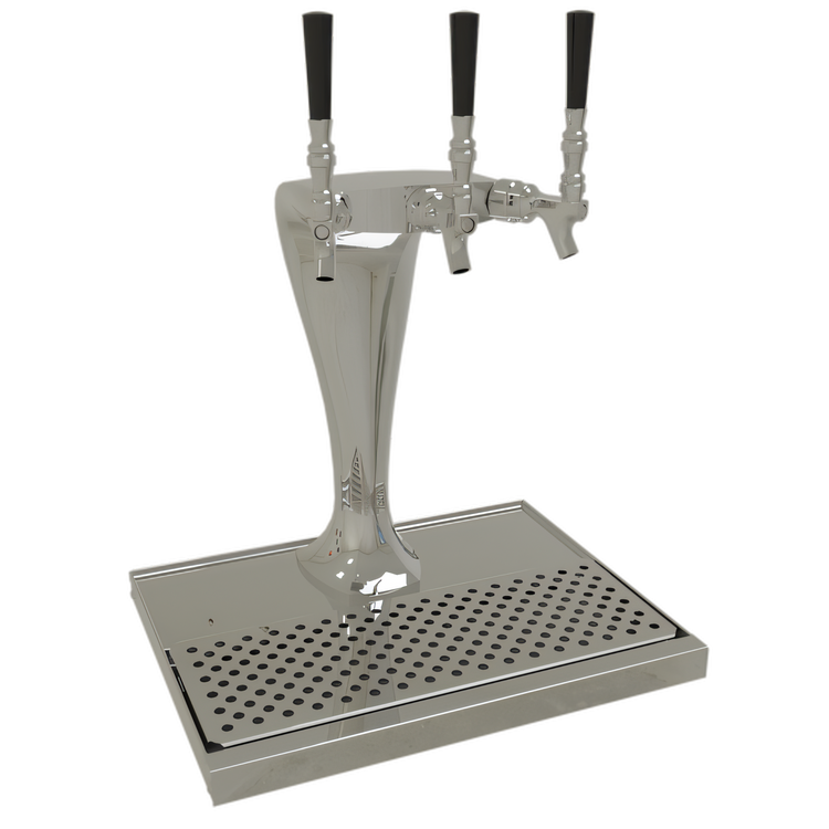 Product image #1 for Glastender Cobra 3-Faucet Countertop Air-Cooled Draft Dispensing Tower, Mirror Finish
