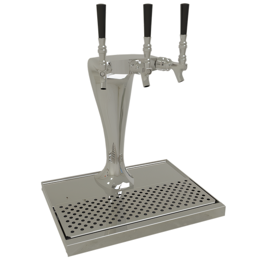 Product image #1 for Glastender Cobra 3-Faucet Countertop Air-Cooled Draft Dispensing Tower, Mirror Finish
