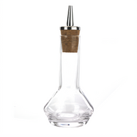 Barfly Glass Bitters Bottle with Stainless Steel Dasher Top and Cork, 1.7 oz.